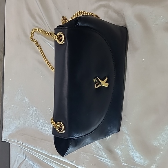 Paloma Picasso Handbags - Paloma Picasso Vintage black leather crossbody bag w gold chain strap NWOT